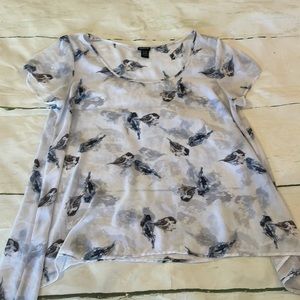 Bird print fall shirt